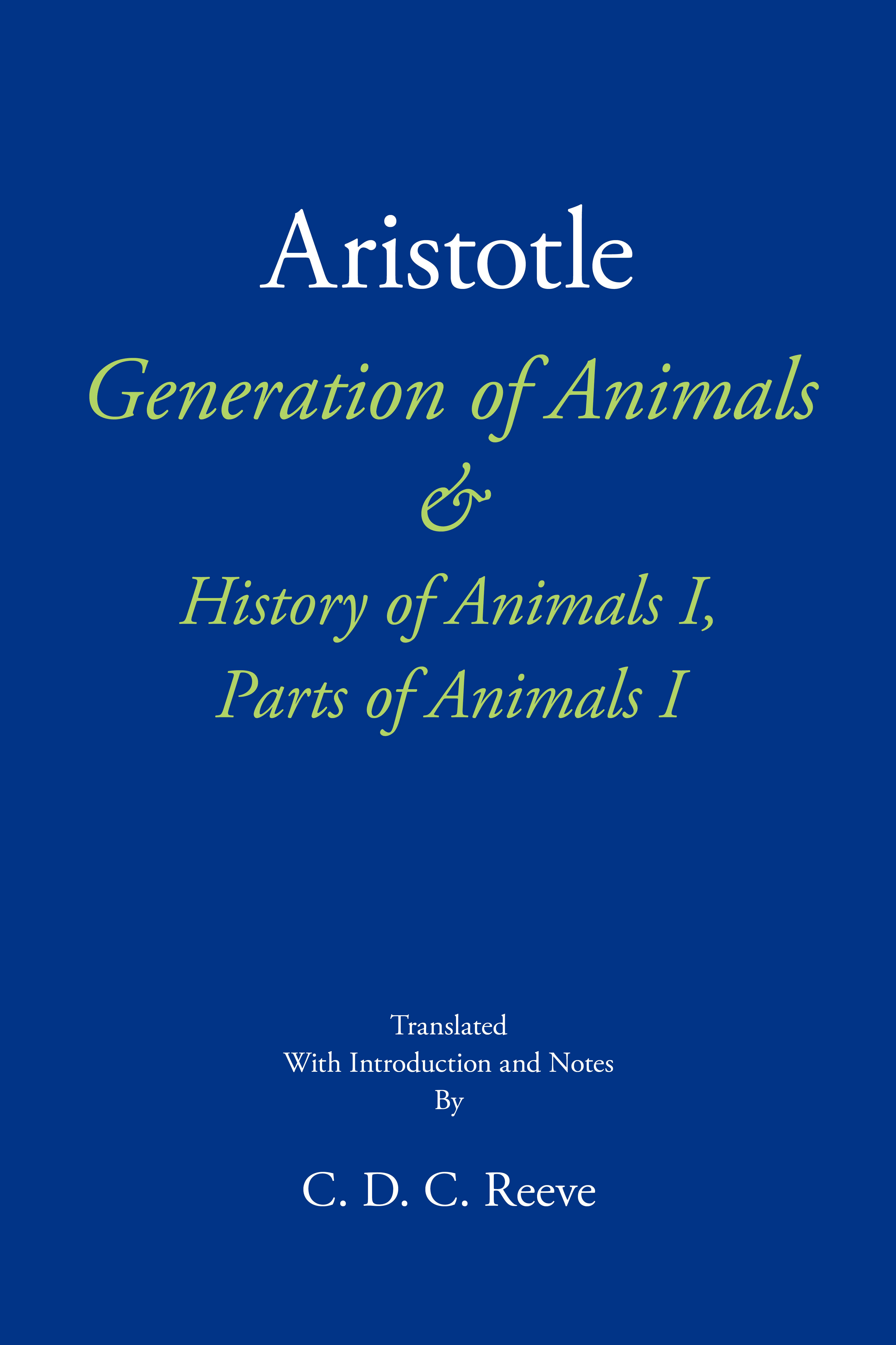 Full size book cover of Generation of Animals & History of Animals I, Parts of Animals I}