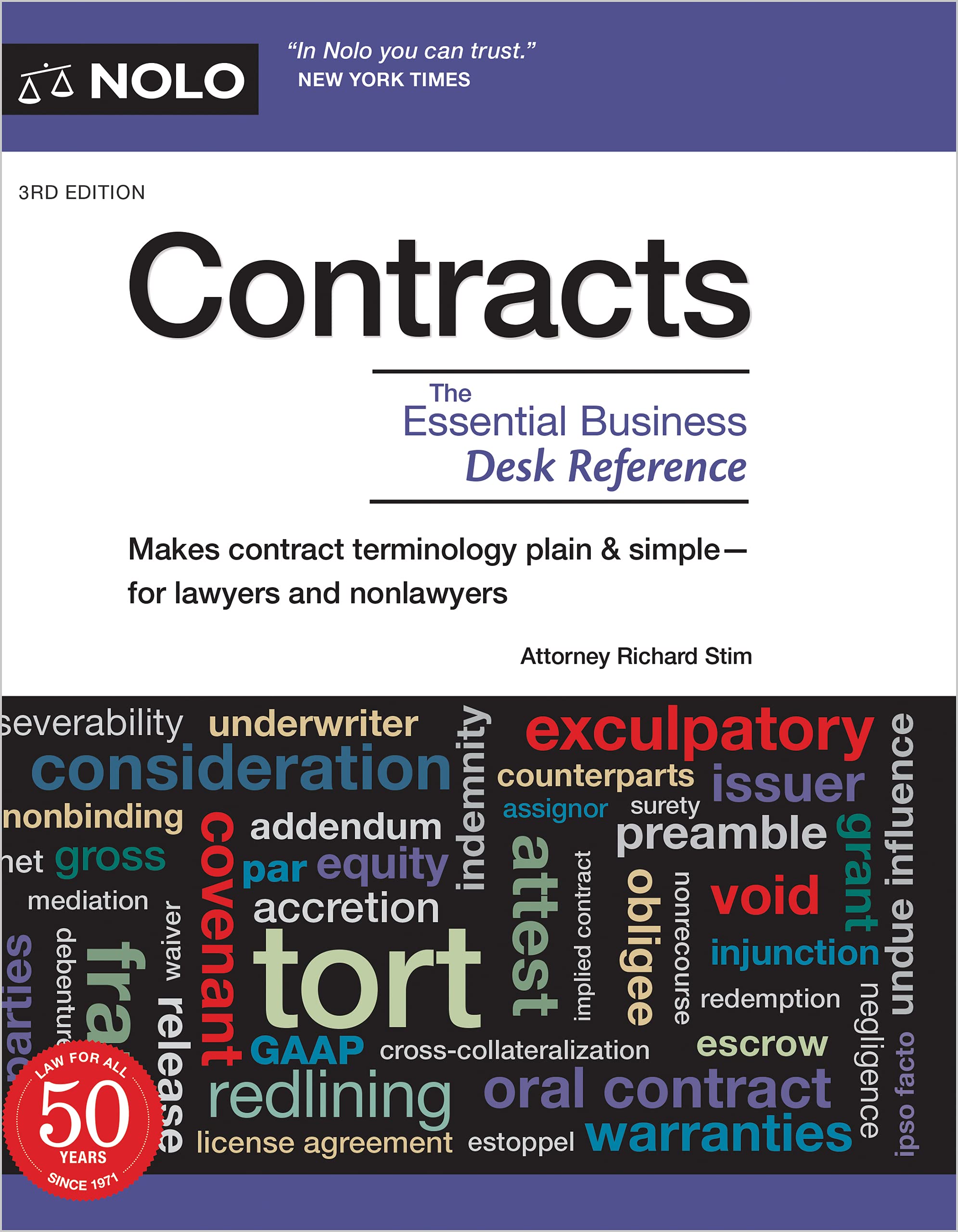 Full size book cover of Contracts: The Essential Business Desk Reference}