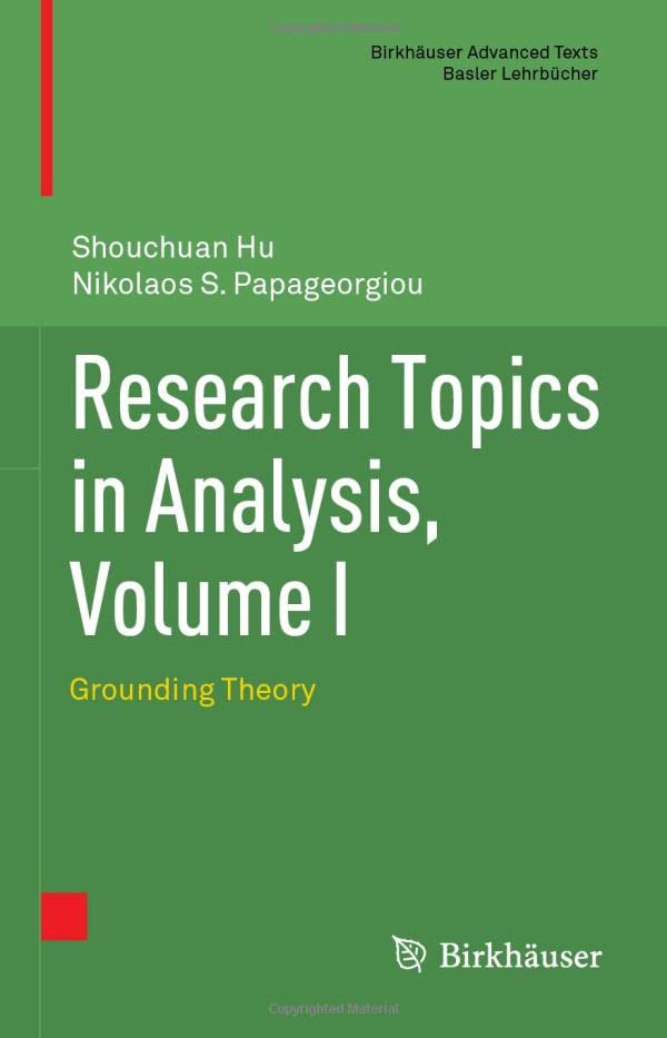 Full size book cover of Research Topics in Analysis, Volume I: Grounding Theory}