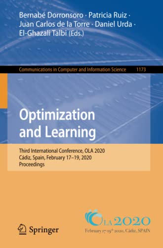 Full size book cover of Optimization and Learning: Third International Conference, OLA 2020, Cádiz, Spain, February 17–19, 2020, Proceedings}