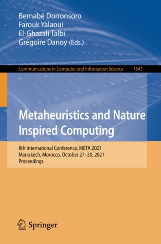 Full size book cover of Metaheuristics and Nature Inspired Computing: 8th International Conference, META 2021, Marrakech, Morocco, October 27-30, 2021, Proceedings}