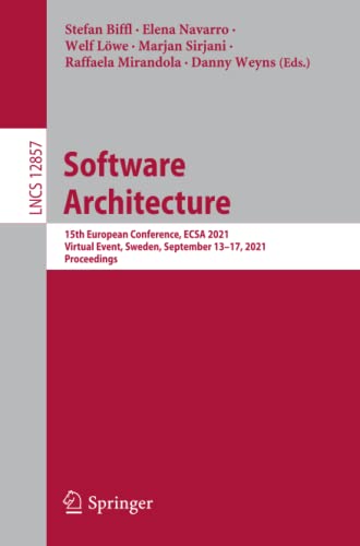 Full size book cover of Software Architecture: 15th European Conference, ECSA 2021, Virtual Event, Sweden, September 13-17, 2021, Proceedings}