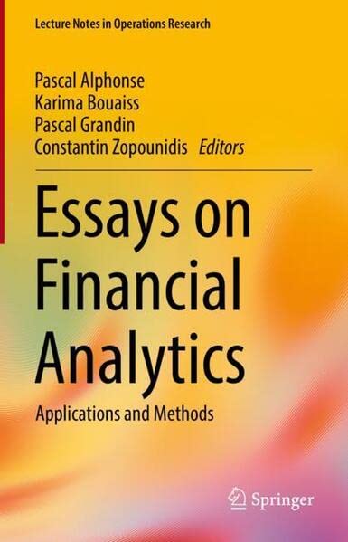 Full size book cover of Essays on Financial Analytics: Applications and Methods}