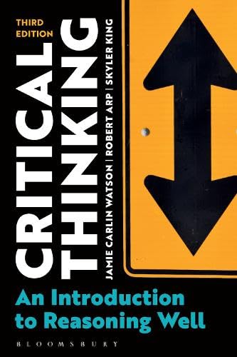 Full size book cover of Critical Thinking: An Introduction to Reasoning Well}